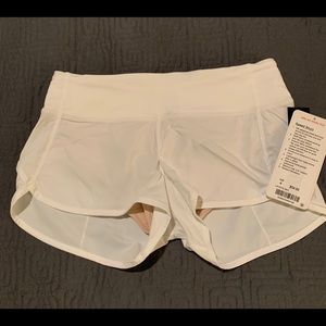 NWT Sz 4 White Lululemon Speed Shorts